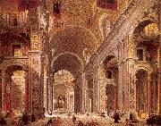 Panini, Giovanni Paolo Interior of Saint Peter's, Rome Spain oil painting reproduction